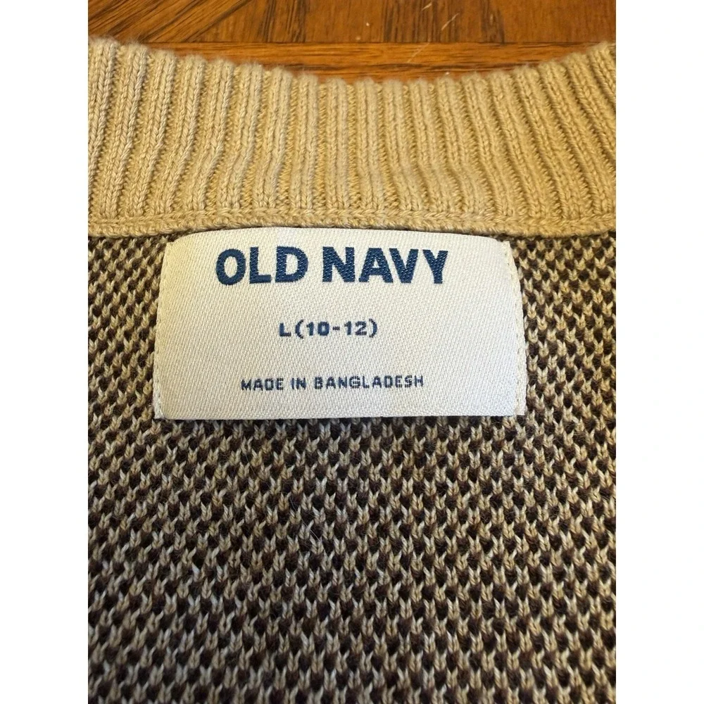Old Navy Girls Horse Slouchy Woven Knit Cardigan Sweater Size L (10-12)